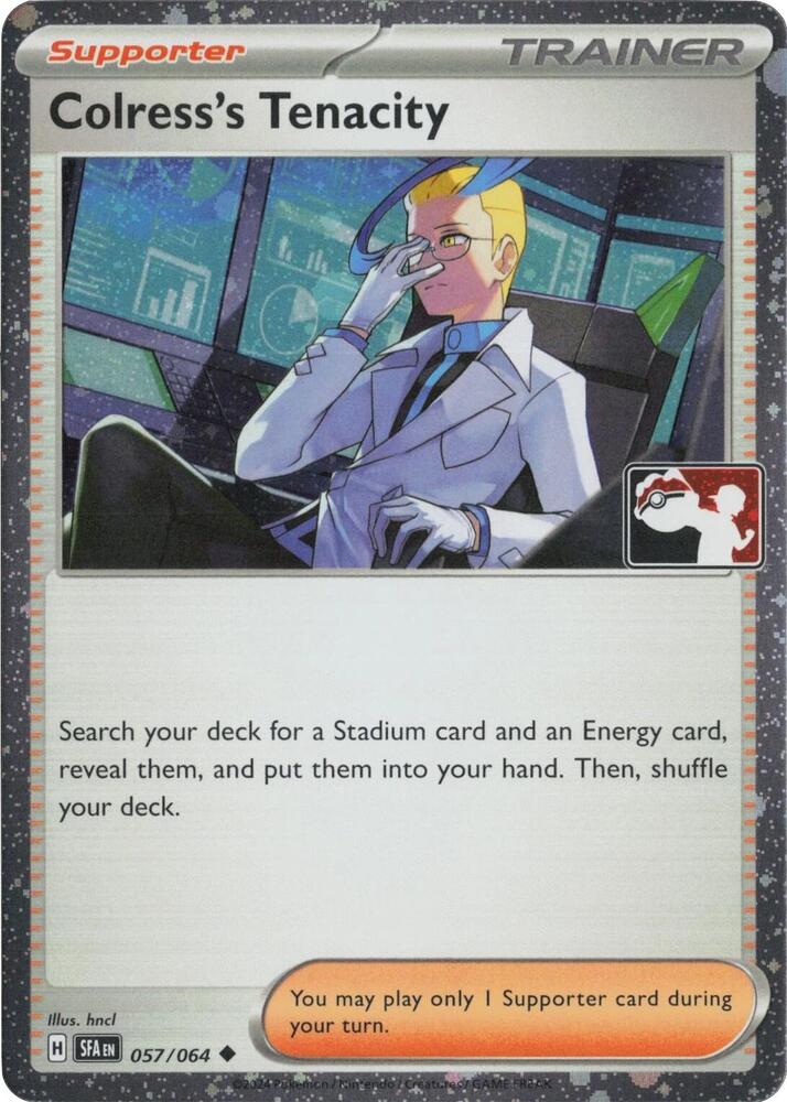 Colress's Tenacity (Cosmos Holo) 057/064 card from Prize Pack Series Cards