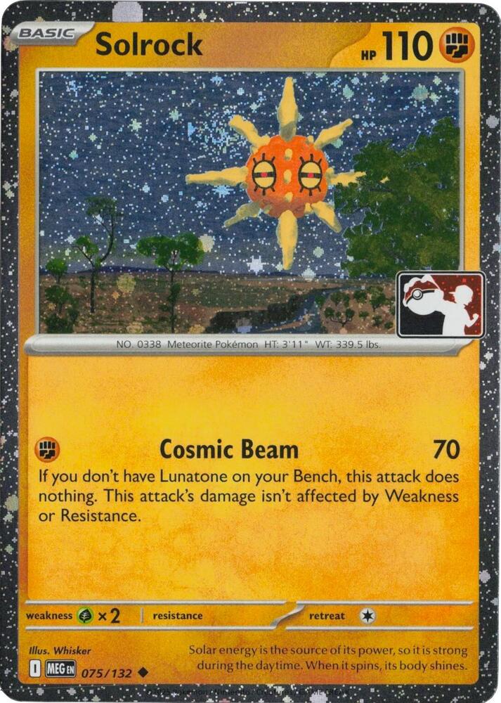 Solrock (Cosmos Holo) 075/132 card from Prize Pack Series Cards