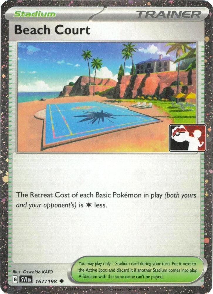 Beach Court (Cosmos Holo) 167/198 card from Prize Pack Series Cards