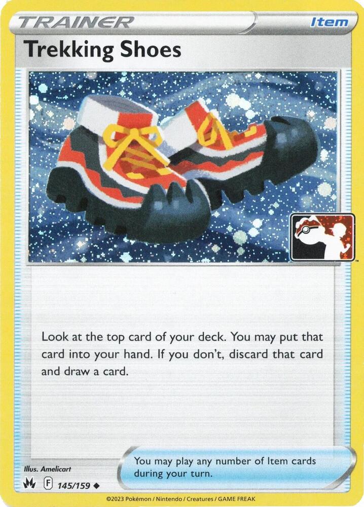 Trekking Shoes (Cosmos Holo) 145/159 card from Prize Pack Series Cards
