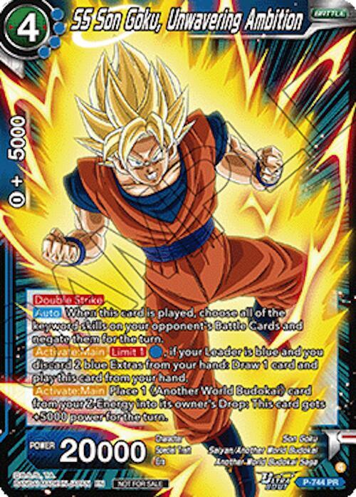 SS Son Goku, Unwavering Ambition (Ultra-Bout Series Tournament Pack Vol.3) P-744 card from Tournament Promotion Cards