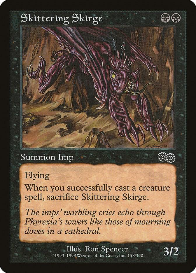 Skittering Skirge 158 card from Urza's Saga