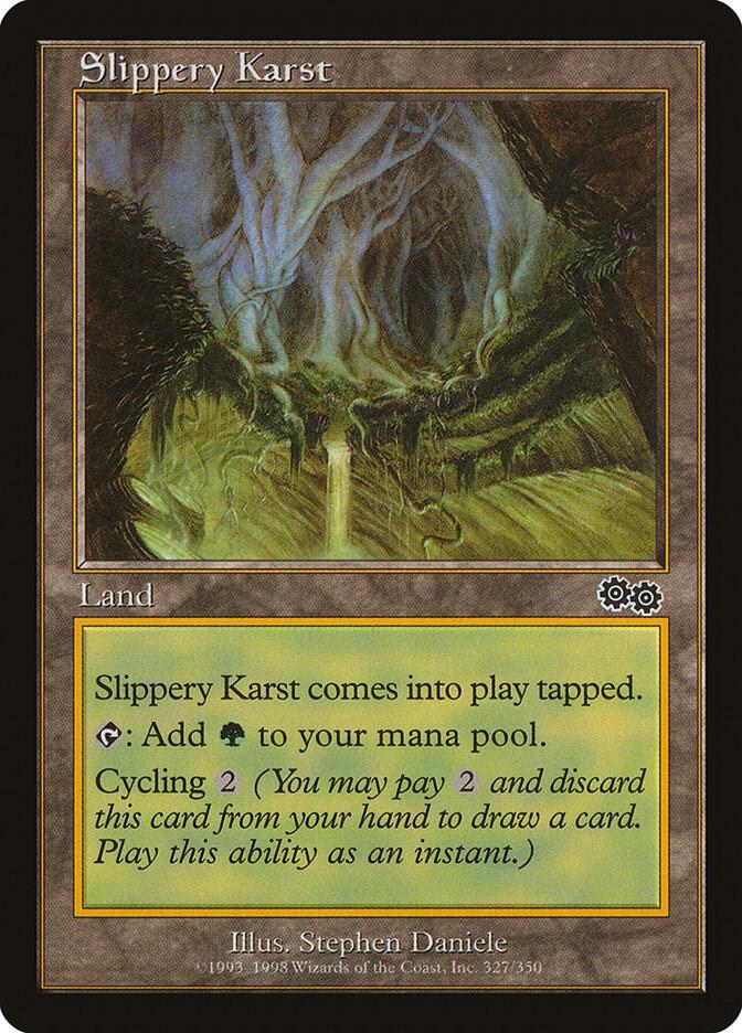 Slippery Karst 327 card from Urza's Saga