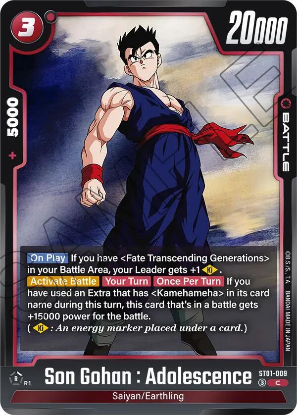 Son Gohan : Adolescence ST01-009 card from Story Booster 01