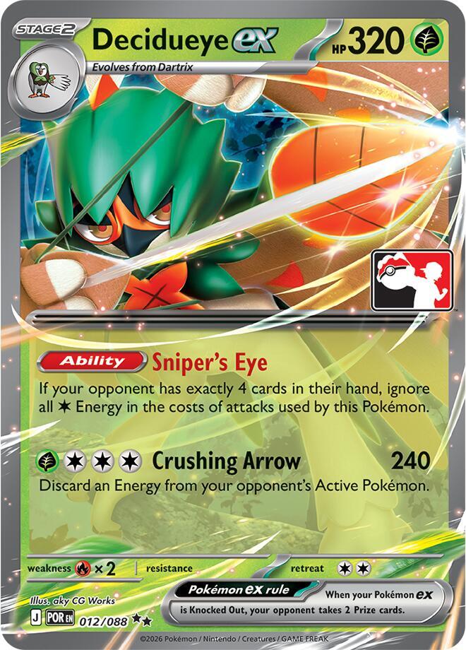 Decidueye ex 012/088 card from Prize Pack Series Cards