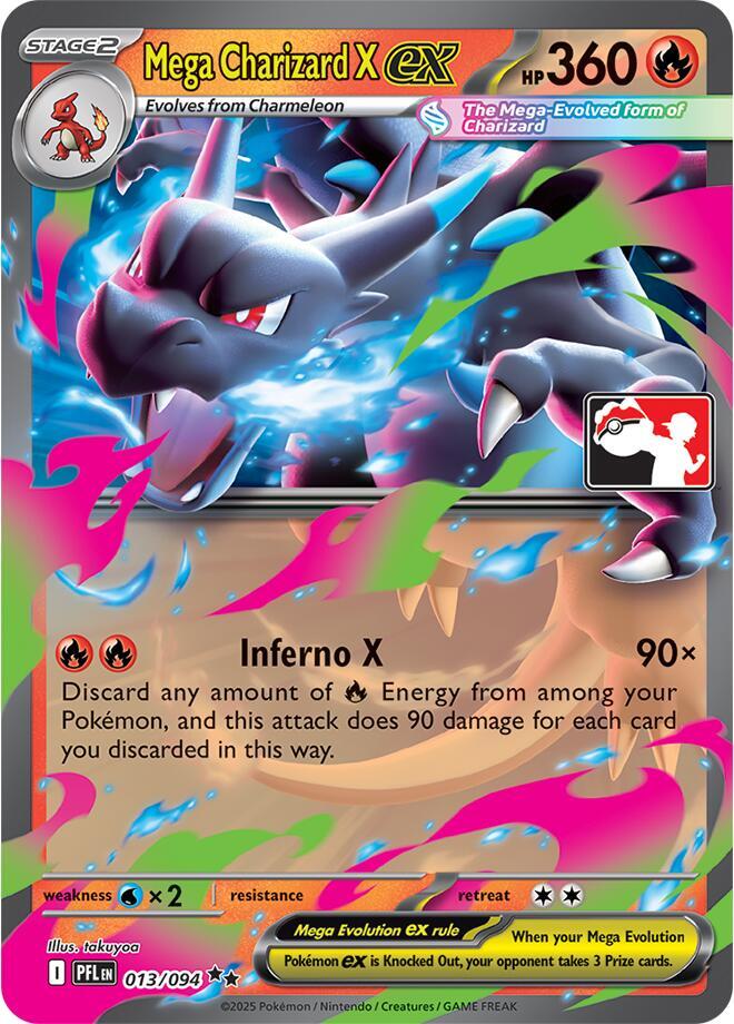 Mega Charizard X ex 013/094 card from Prize Pack Series Cards