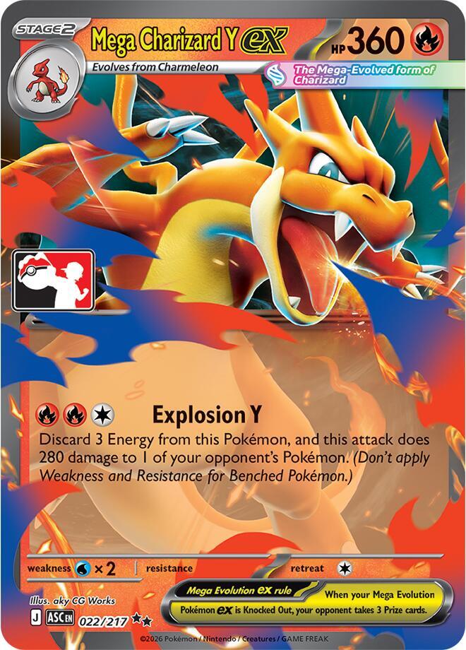 Mega Charizard Y ex 022/217 card from Prize Pack Series Cards