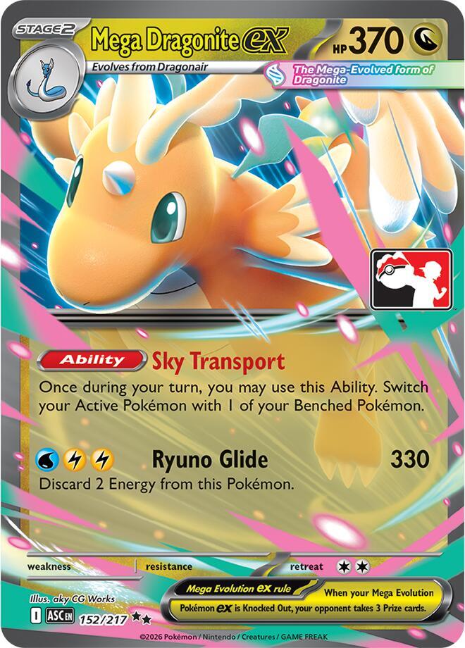 Mega Dragonite ex 152/217 card from Prize Pack Series Cards
