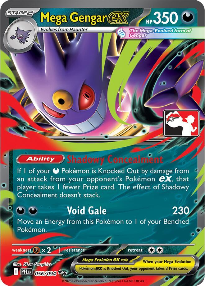 Mega Gengar ex 056/094 card from Prize Pack Series Cards