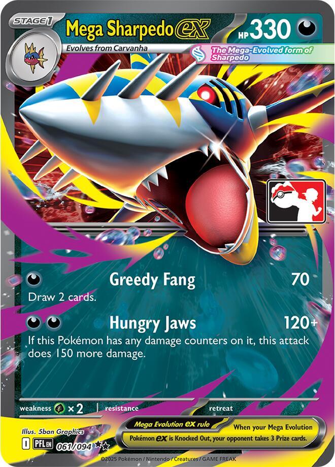 Mega Sharpedo ex 061/094 card from Prize Pack Series Cards