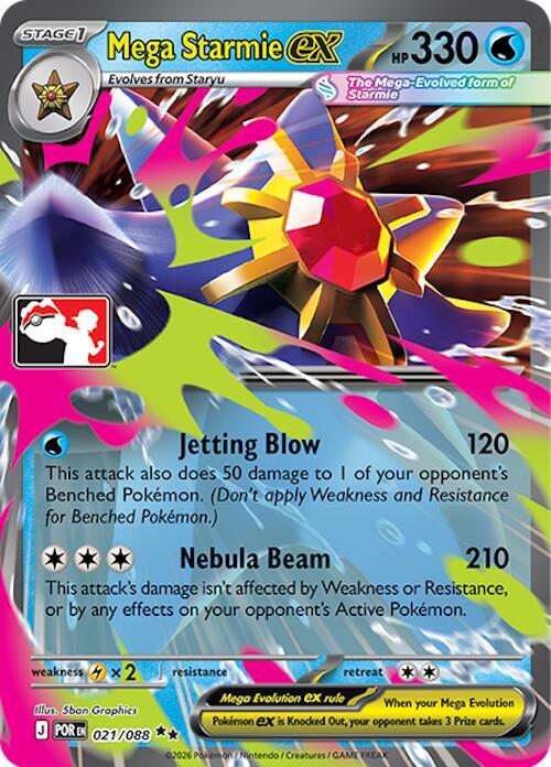 Mega Starmie ex 021/088 card from Prize Pack Series Cards