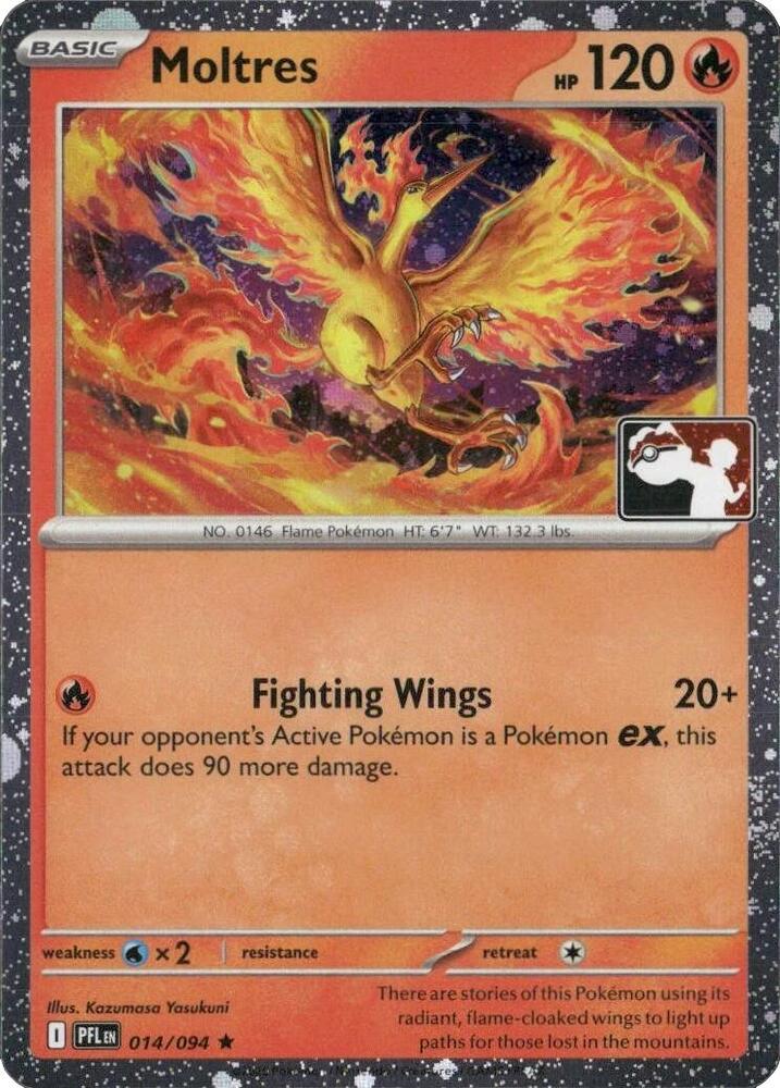 Moltres (Cosmos Holo) 014/094 card from Prize Pack Series Cards