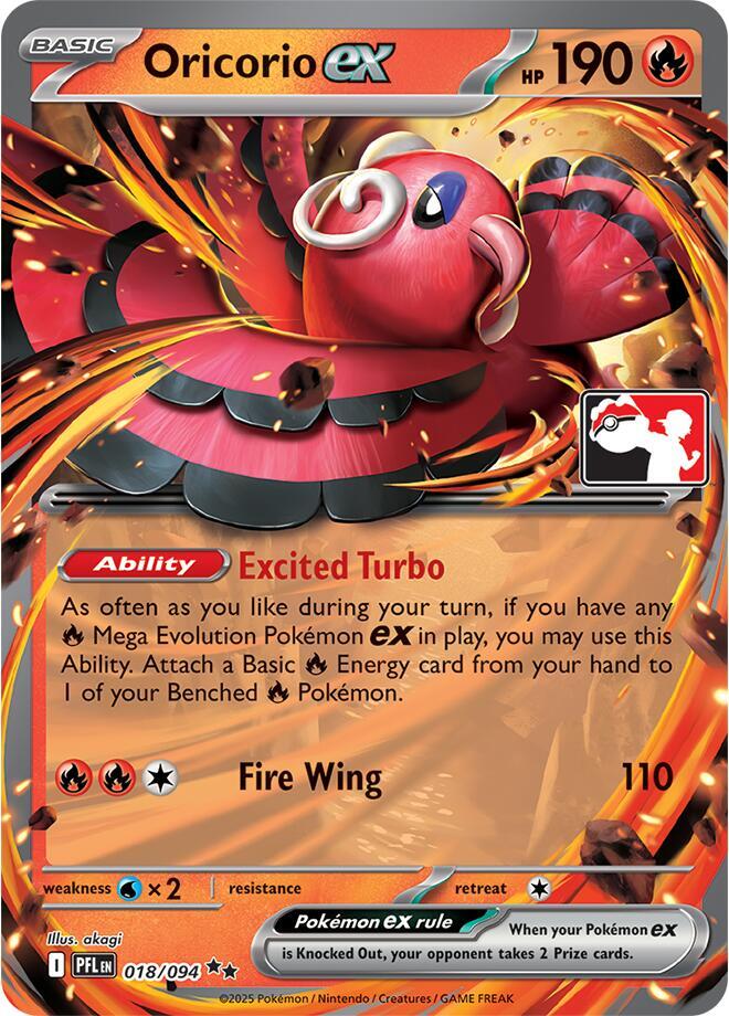 Oricorio ex 018/094 card from Prize Pack Series Cards