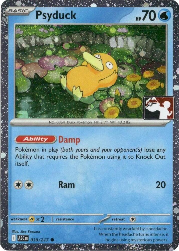 Psyduck (Cosmos Holo) 039/217 card from Prize Pack Series Cards