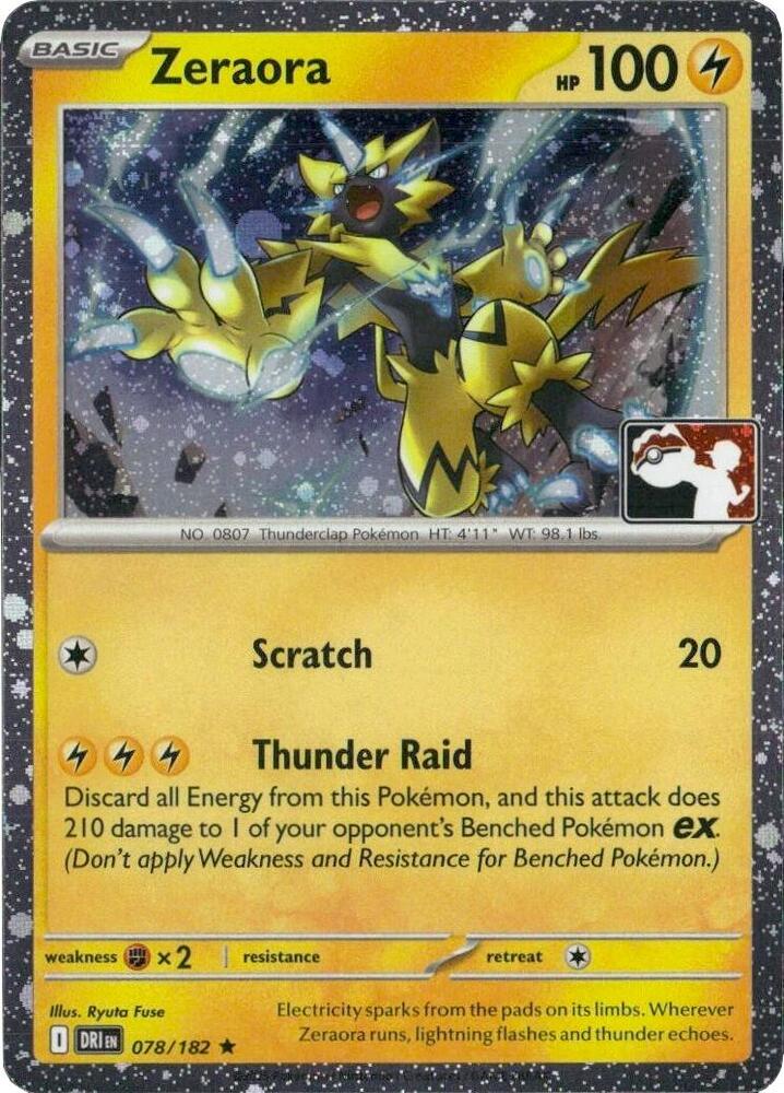 Zeraora (Cosmos Holo) 078/182 card from Prize Pack Series Cards