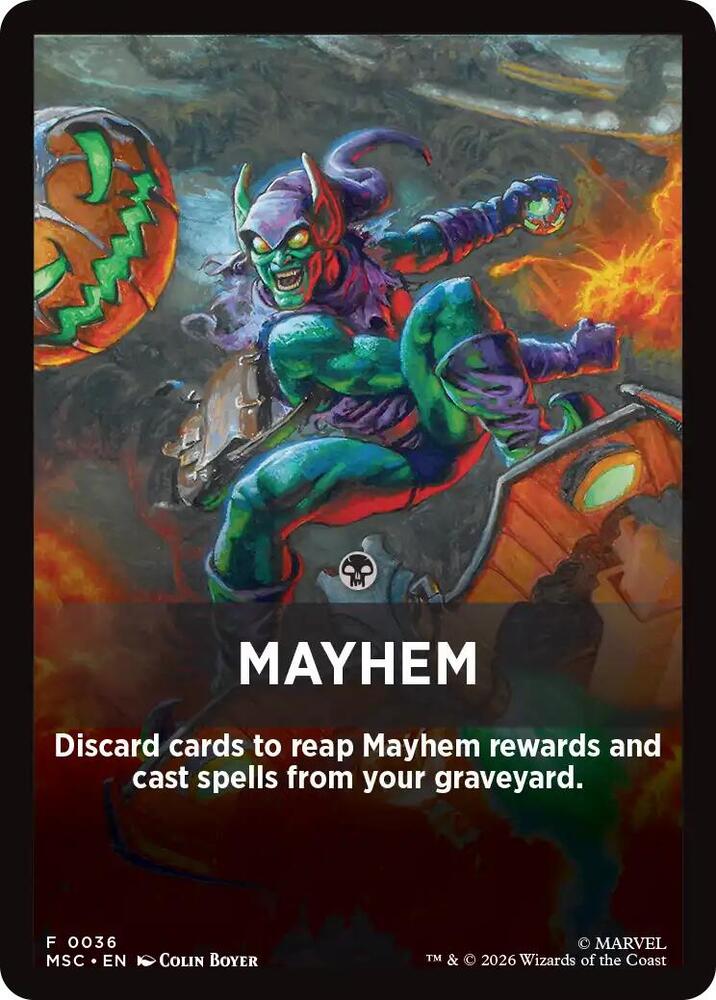 Mayhem Theme Card 36 card from Commander: Marvel Super Heroes