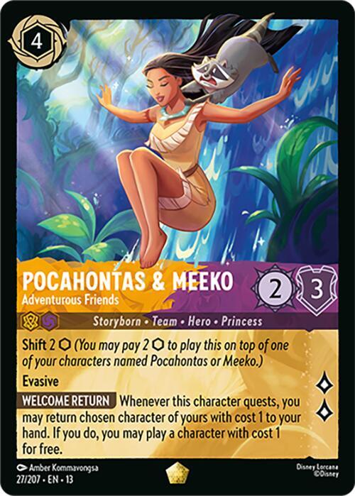 Pocahontas & Meeko - Adventurous Friends 27/204 card from Attack of the Vine!