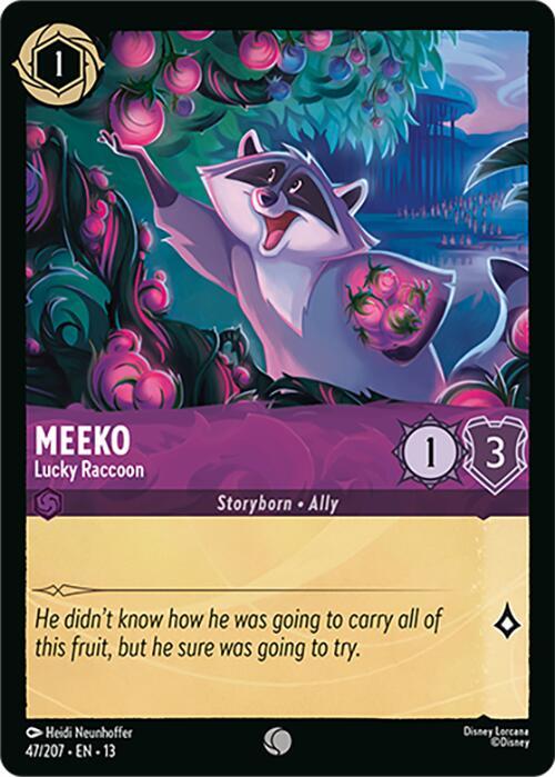 Meeko - Lucky Raccoon 47/204 card from Attack of the Vine!