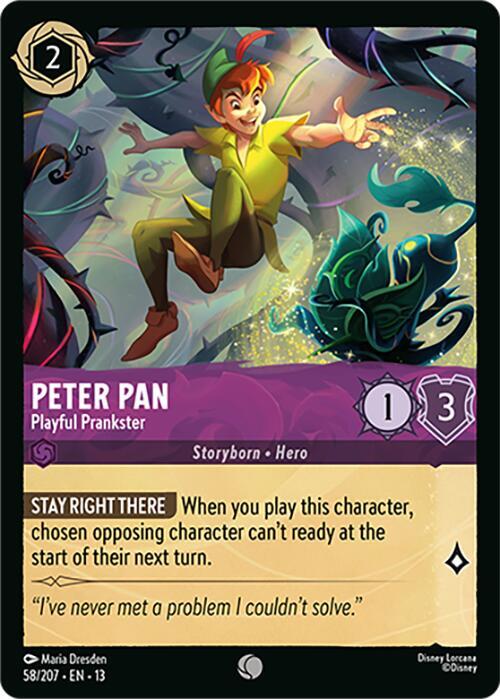 Peter Pan - Playful Prankster 58/204 card from Attack of the Vine!