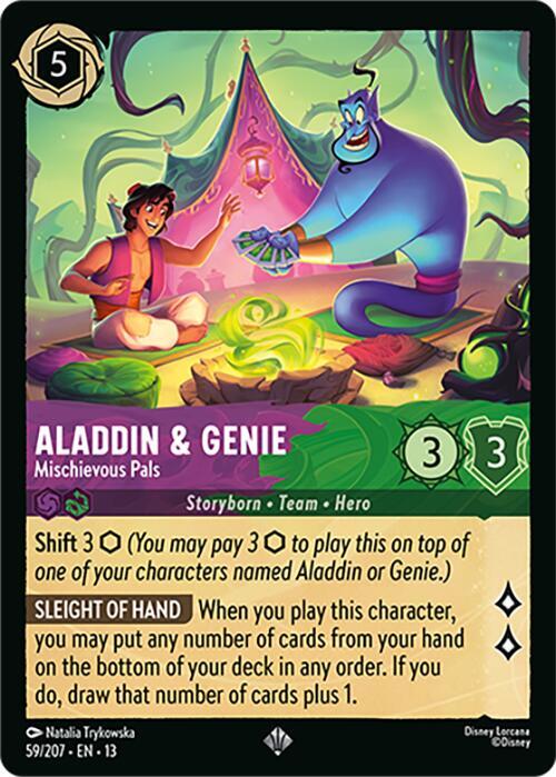 Aladdin & Genie - Mischievous Pals 59/204 card from Attack of the Vine!