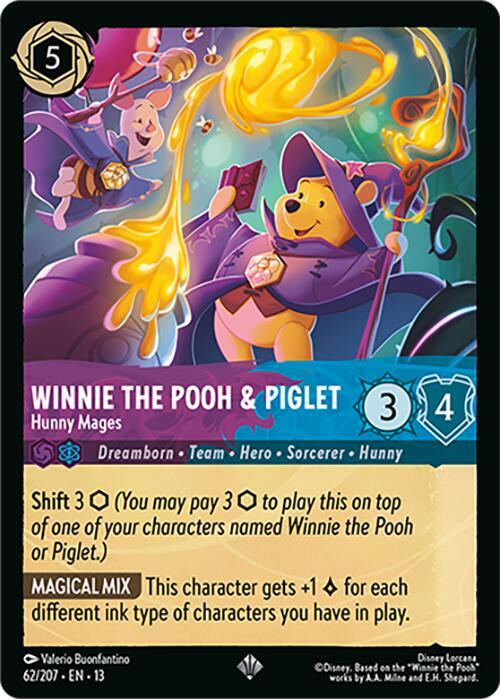 Winnie the Pooh & Piglet - Hunny Mages 62/204 card from Attack of the Vine!