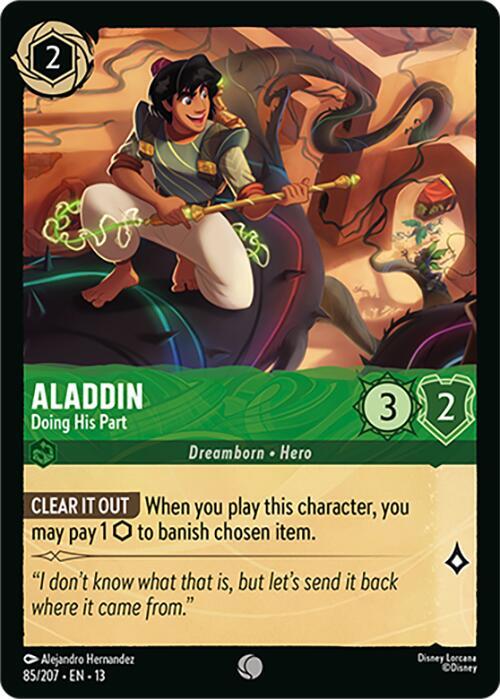 Aladdin - Doing His Part 85/204 card from Attack of the Vine!