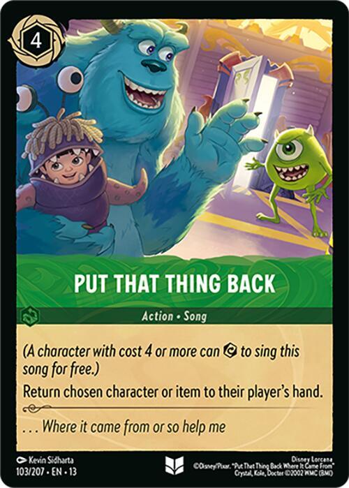 Put That Thing Back 103/204 card from Attack of the Vine!