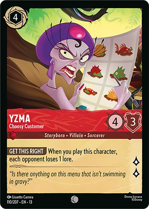 Yzma - Choosy Customer 110/204 card from Attack of the Vine!