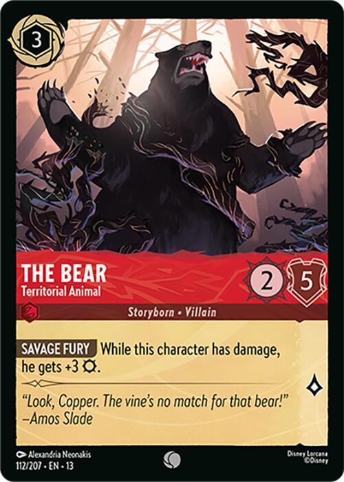 The Bear - Territorial Animal 112/204 card from Attack of the Vine!