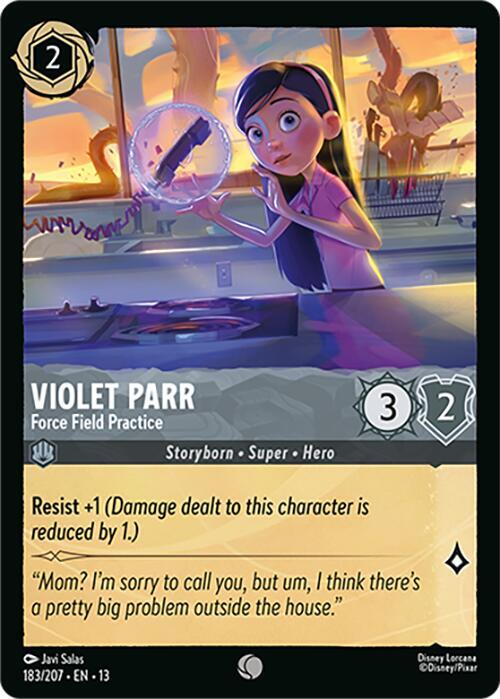 Violet Parr - Force Field Practice 183/204 card from Attack of the Vine!