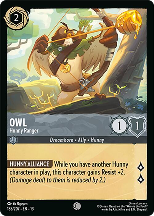 Owl - Hunny Ranger 185/204 card from Attack of the Vine!