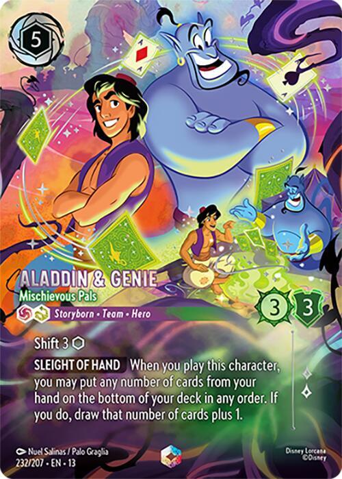Aladdin & Genie - Mischievous Pals (Enchanted) 232/204 card from Attack of the Vine!