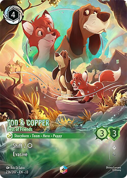 Tod & Copper - Best of Friends (Enchanted) 236/204 card from Attack of the Vine!