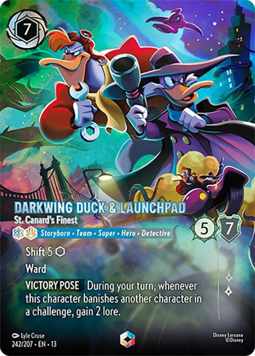 Darkwing Duck & Launchpad - St. Canard's Finest (Enchanted) 242/204 card from Attack of the Vine!
