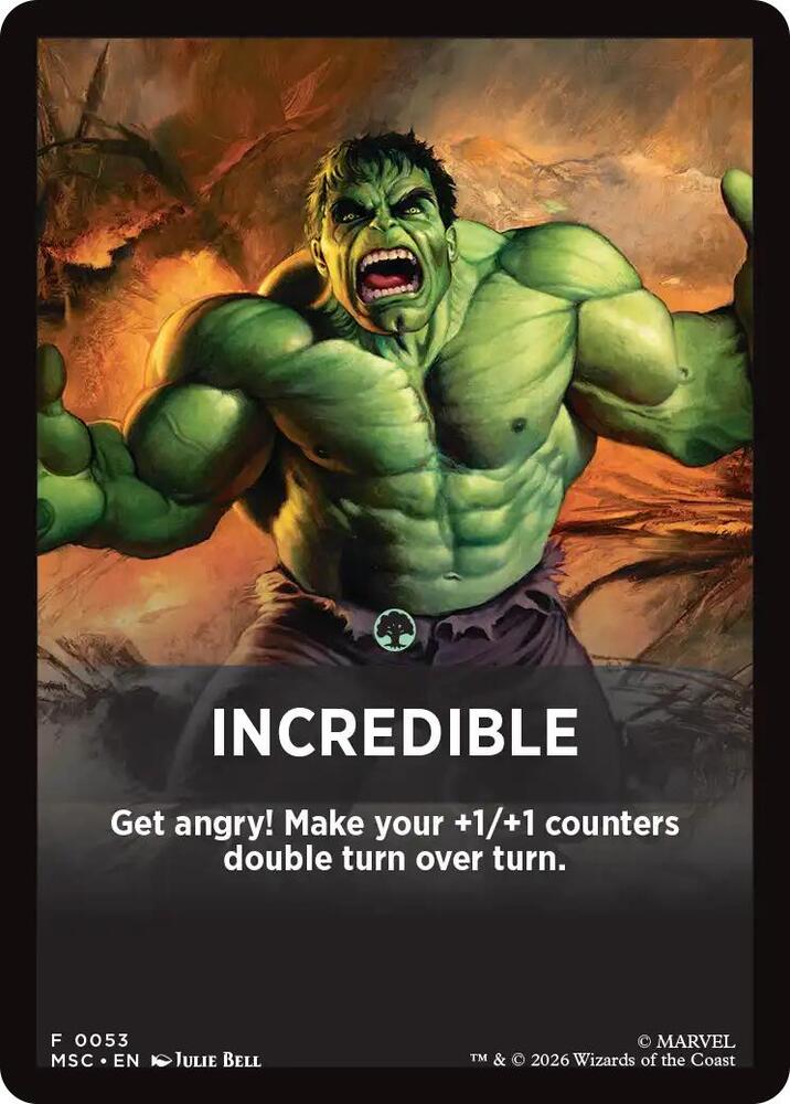 Incredible Theme Card 53 card from Commander: Marvel Super Heroes