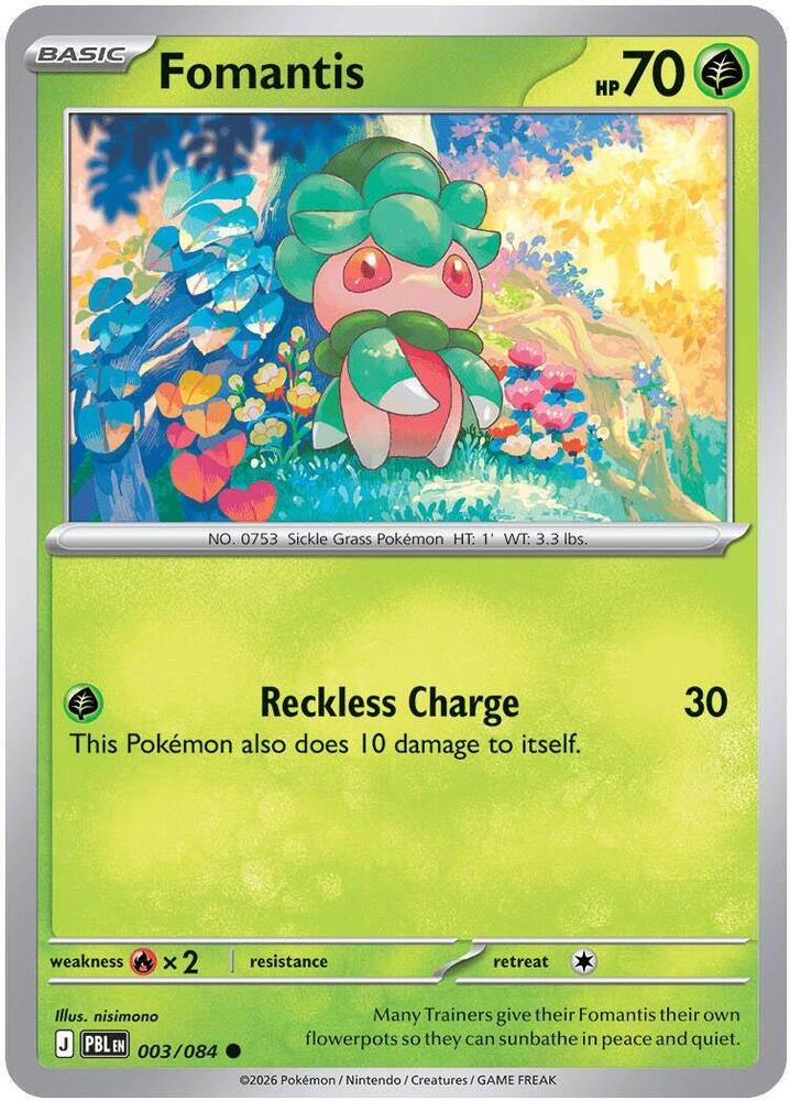 Fomantis 003/084 card from ME05: Pitch Black