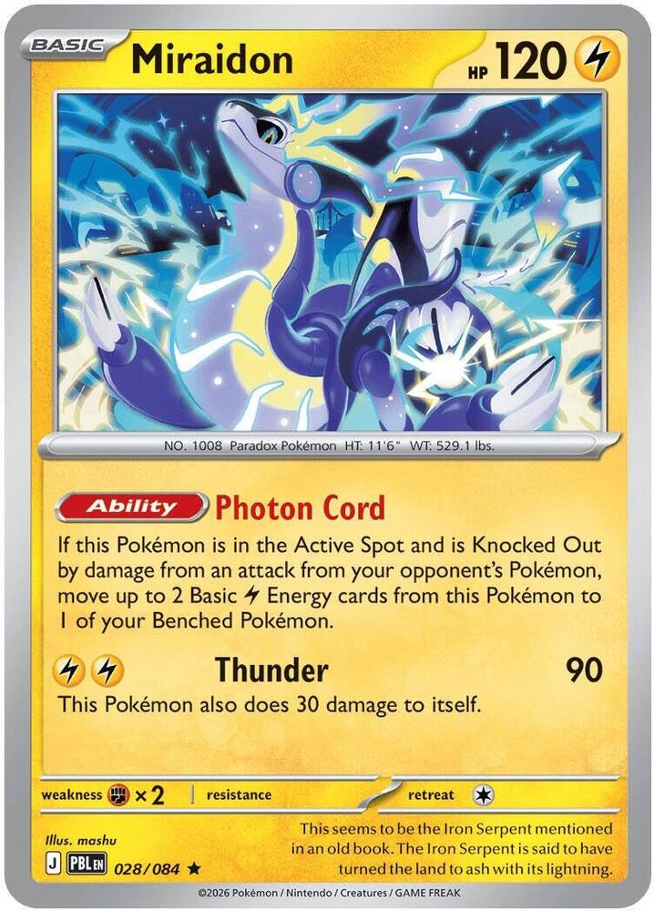 Miraidon 028/084 card from ME05: Pitch Black