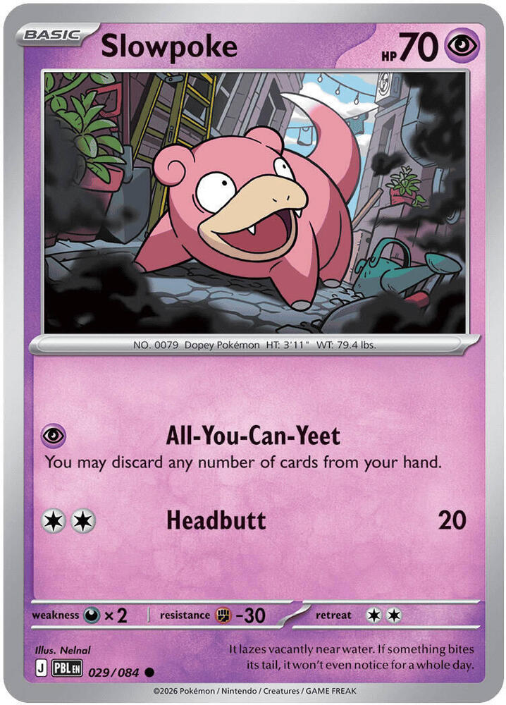 Slowpoke 029/084 card from ME05: Pitch Black