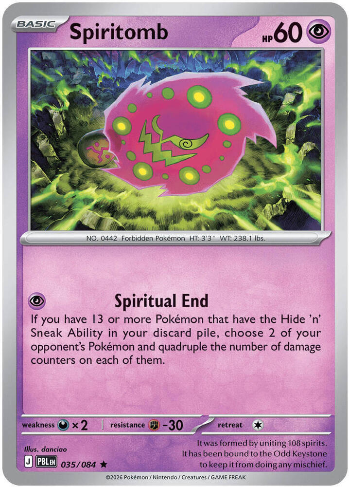 Spiritomb 035/084 card from ME05: Pitch Black