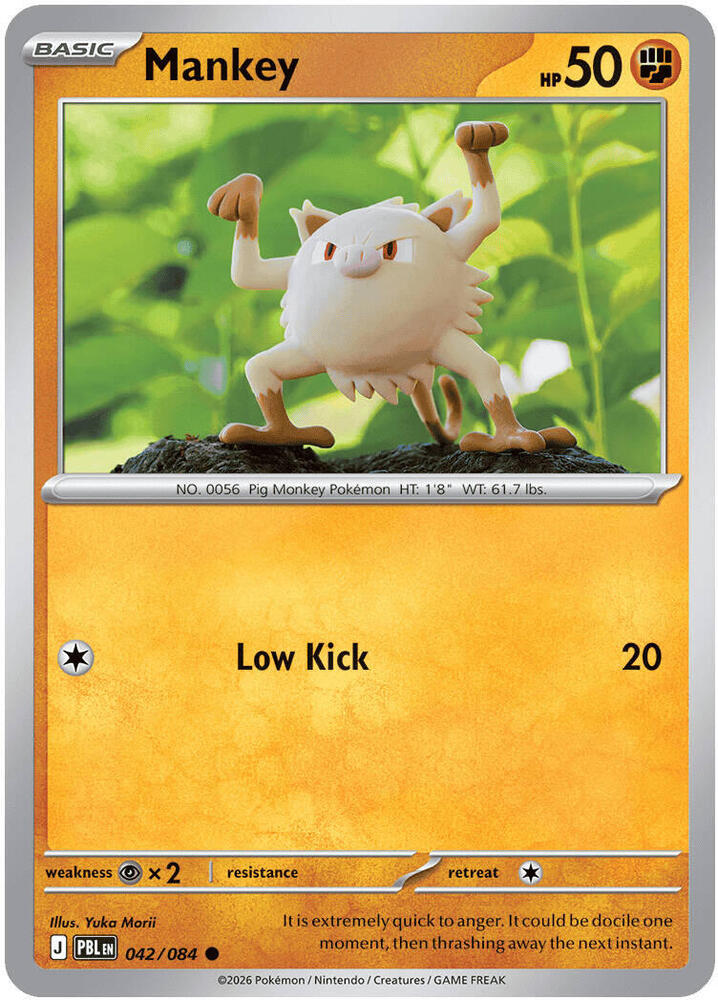 Mankey 042/084 card from ME05: Pitch Black