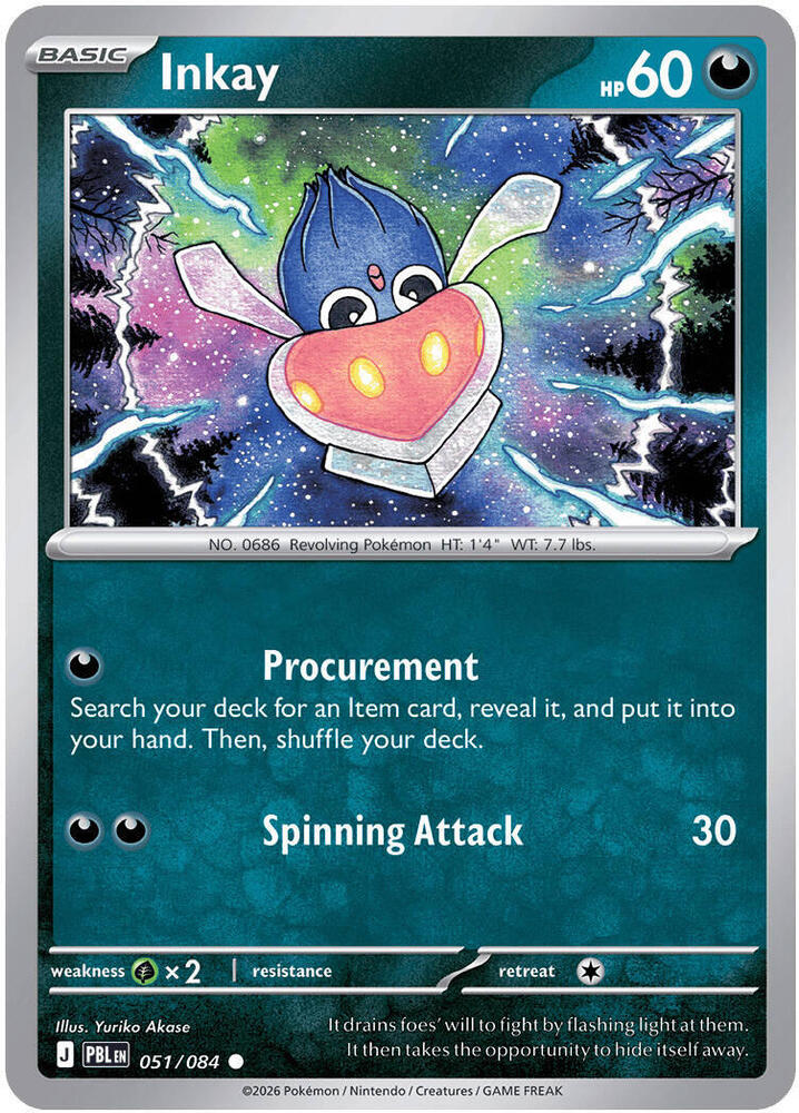 Inkay 051/084 card from ME05: Pitch Black