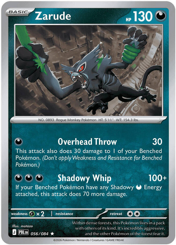 Zarude 056/084 card from ME05: Pitch Black