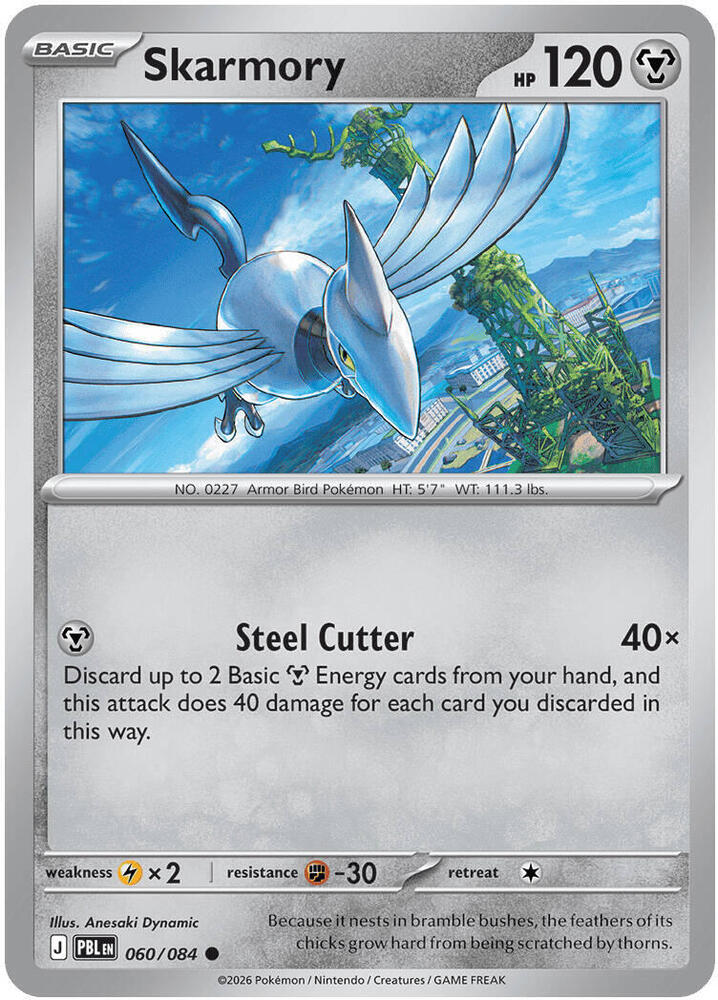 Skarmory 060/084 card from ME05: Pitch Black
