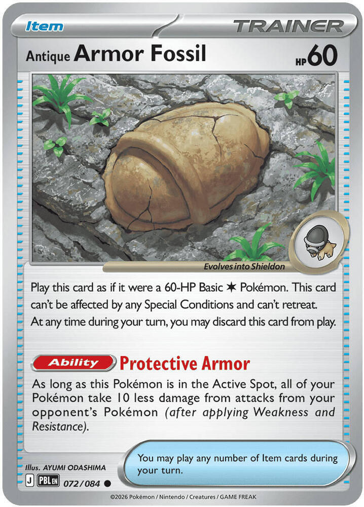 Antique Armor Fossil 072/084 card from ME05: Pitch Black