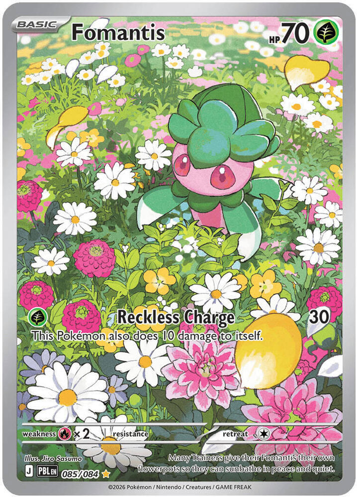 Fomantis 085/084 card from ME05: Pitch Black