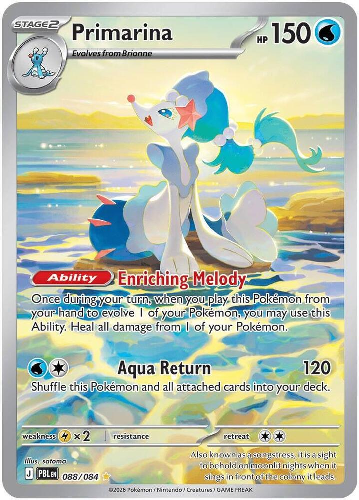 Primarina 088/084 card from ME05: Pitch Black