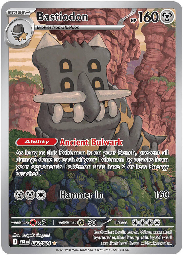 Bastiodon 093/084 card from ME05: Pitch Black