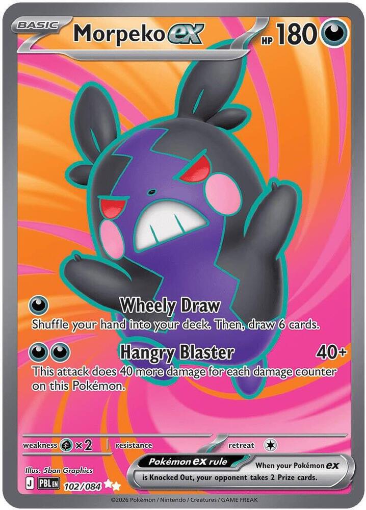 Morpeko ex 102/084 card from ME05: Pitch Black
