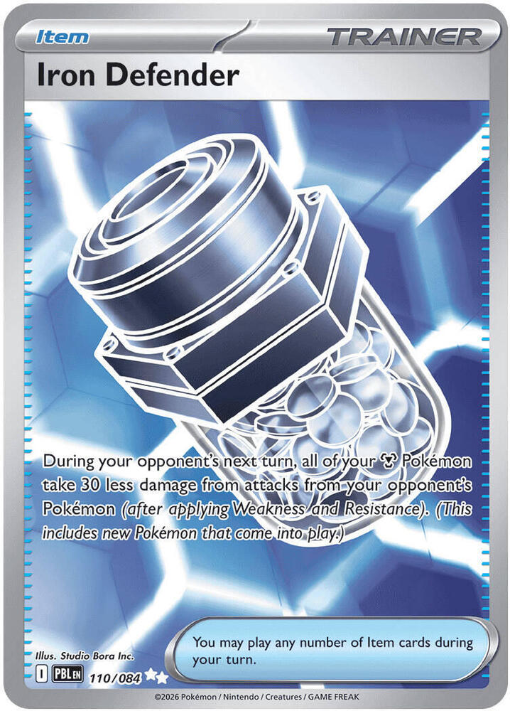 Iron Defender 110/084 card from ME05: Pitch Black