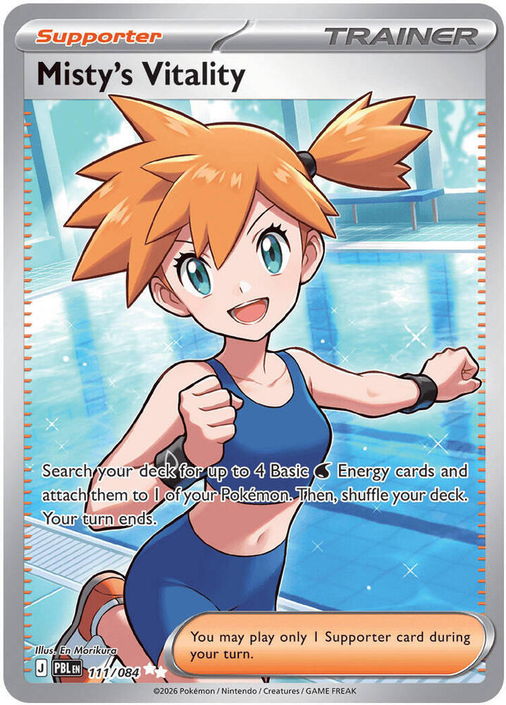 Misty's Vitality 111/084 card from ME05: Pitch Black